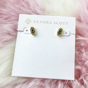 Kendra Scott Gold Grayson Black Spinel Crystal Stud Earrings